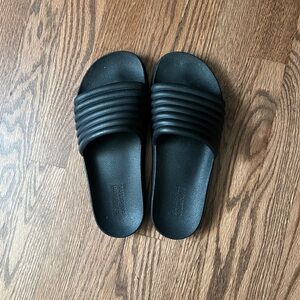 Girlfriend Collective Black Slide Sandals
